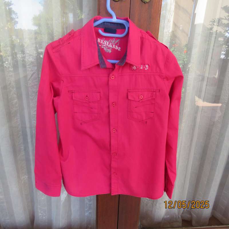 RENEGADE magenta pink boy's long sleeve shirt for 12 year old. As new
