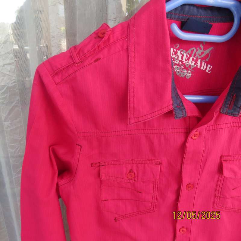 RENEGADE magenta pink boy's long sleeve shirt for 12 year old. As new