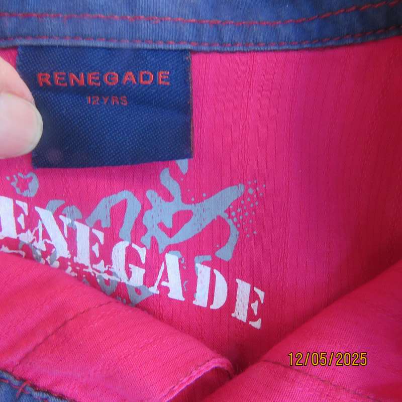 RENEGADE magenta pink boy's long sleeve shirt for 12 year old. As new