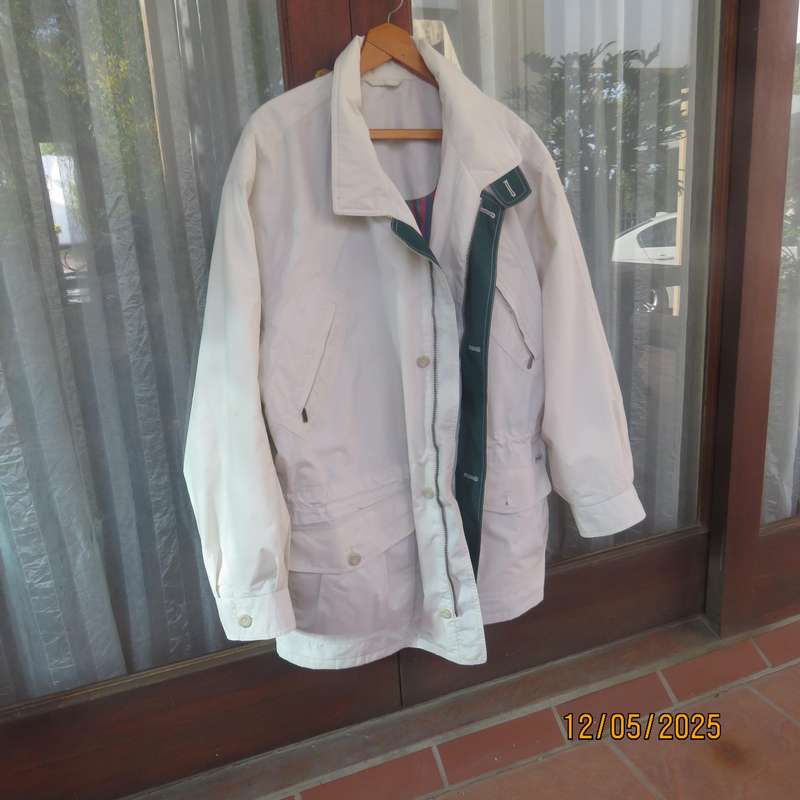 SYMPATEX light beige men's padded jacket size 3XL. Waist drawstring. As new