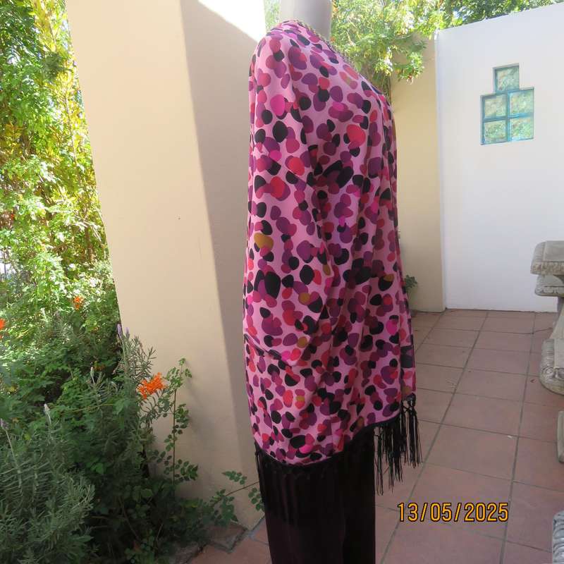 BOX Fashion Cape Town open top in pinks and purples. Fringed hem. Size 42-46.