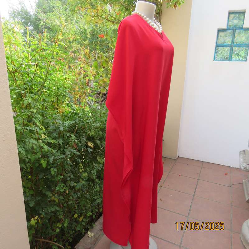 Boutique made cherry red wide loose slip over dress from size 42 to 52.