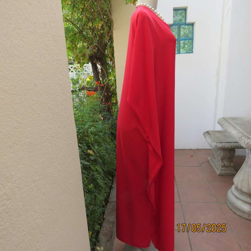 Boutique made cherry red wide loose slip over dress from size 42 to 52.