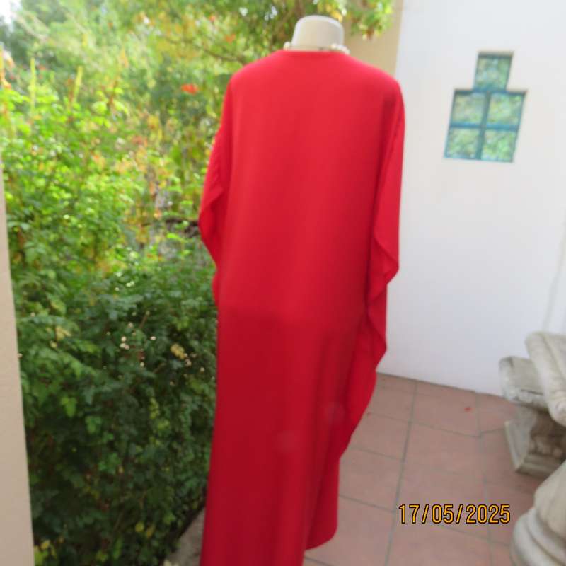 Boutique made cherry red wide loose slip over dress from size 42 to 52.