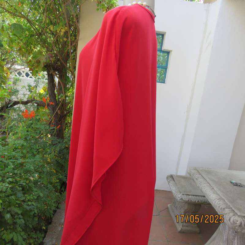 Boutique made cherry red wide loose slip over dress from size 42 to 52.
