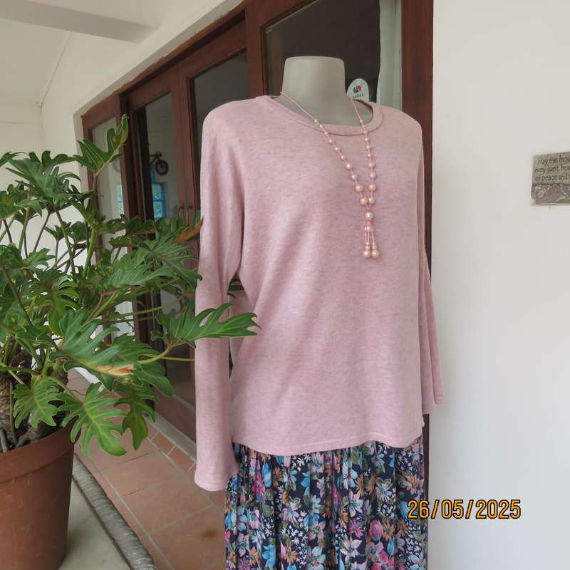 Blush pink warm oversized size 38 slip over poly knit slip over top.