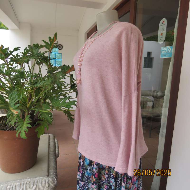 Blush pink warm oversized size 38 slip over poly knit slip over top.