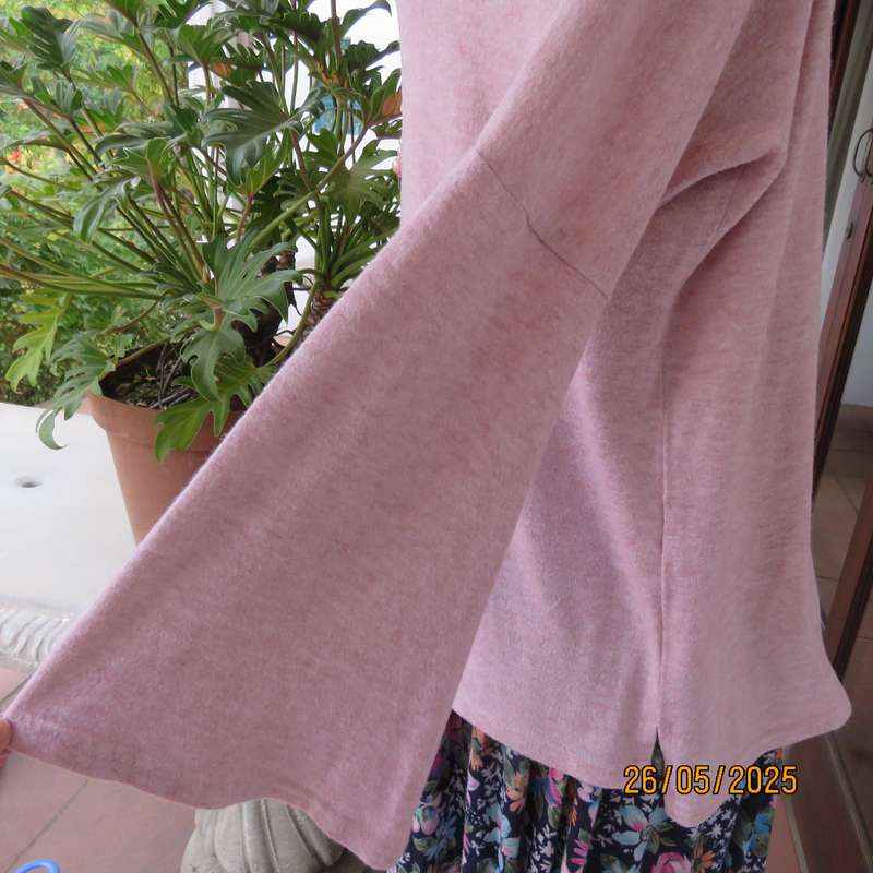 Blush pink warm oversized size 38 slip over poly knit slip over top.