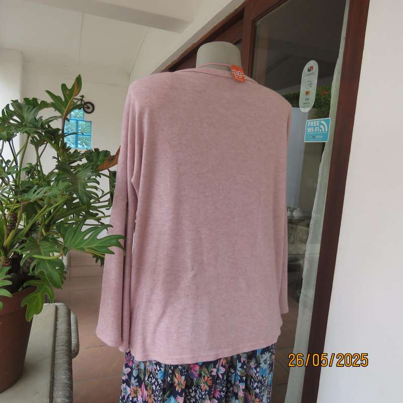 Blush pink warm oversized size 38 slip over poly knit slip over top.