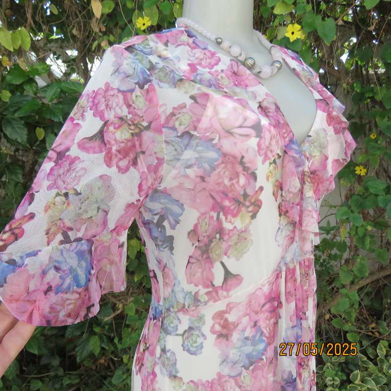 KELSO special occasion ankle length ladylike sheer polyester dress-loose underdress. Size 38