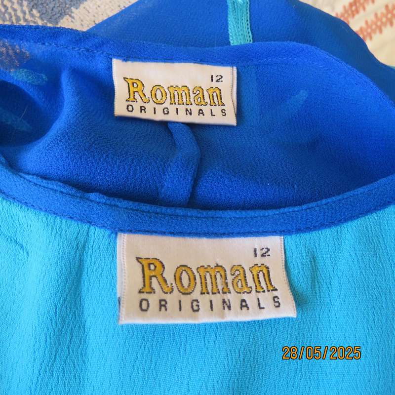 ROMAN original saphire blue 2pc dress-coat ensemble for special occasion. Size 36