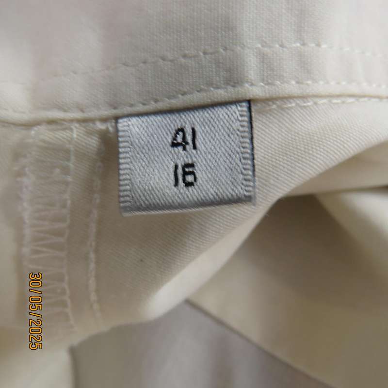 GEORGIO rich cream men's long sleeve shirt size Large. Neck 41-16. Free matching tie