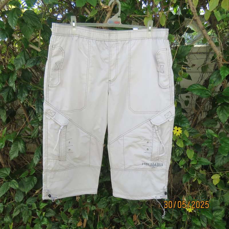 HEMISPHERE Sport white cropped pants in polyester size Large. 6 pockets.