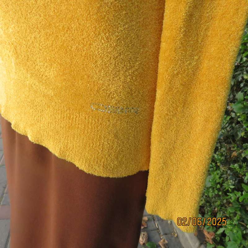 OBR honey yellow warm nylon yarn knitted long sleeve V neck pullover sweater size 42