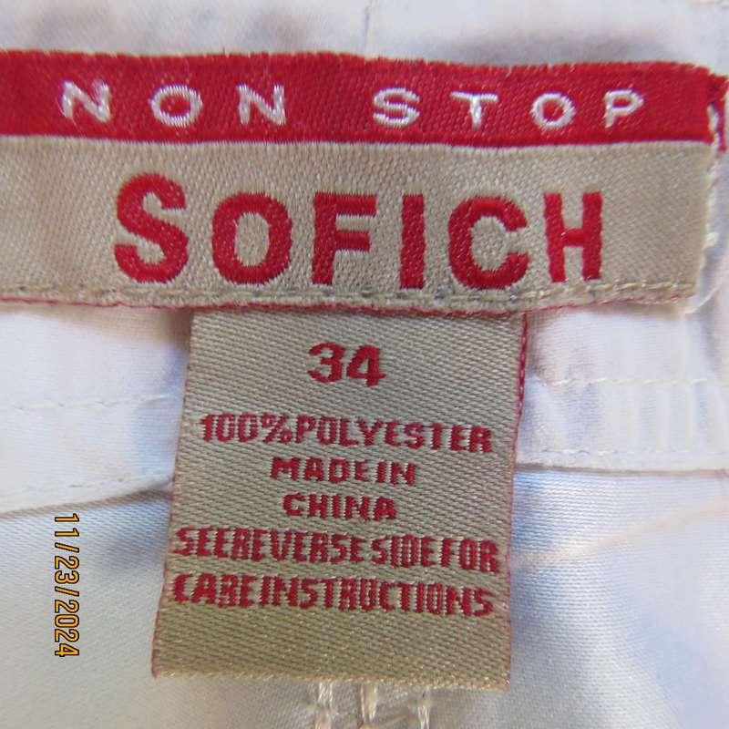 SOFICH Non Stop men's boardshorts in red-green-black and white graphic print. Size 34.As new.