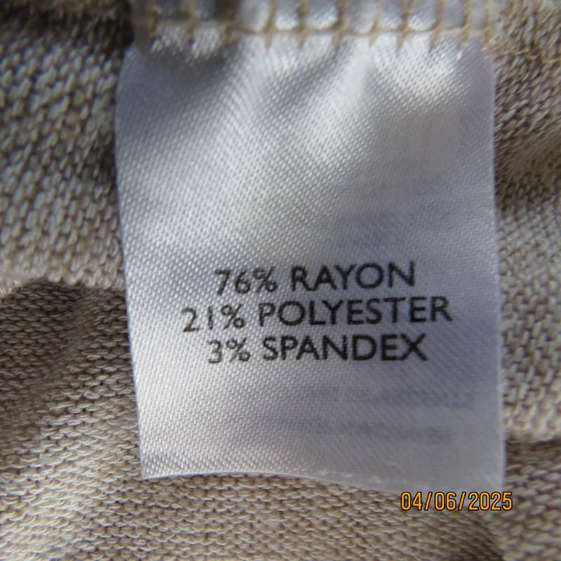 MILADYS cream-white mottled long sleeve open cardigan. Lace decor at back. Size 44 +