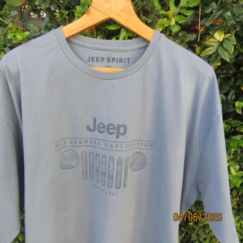 JEEP SPIRIT steel blue cotton short sleeve T shirt size XL. As new