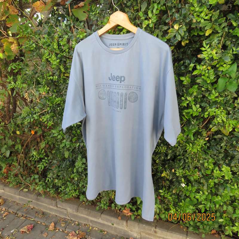 JEEP SPIRIT steel blue cotton short sleeve T shirt size XL. As new