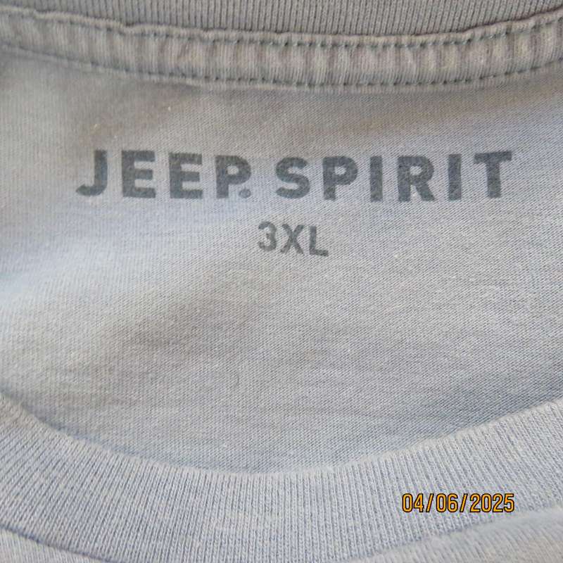JEEP SPIRIT steel blue cotton short sleeve T shirt size XL. As new