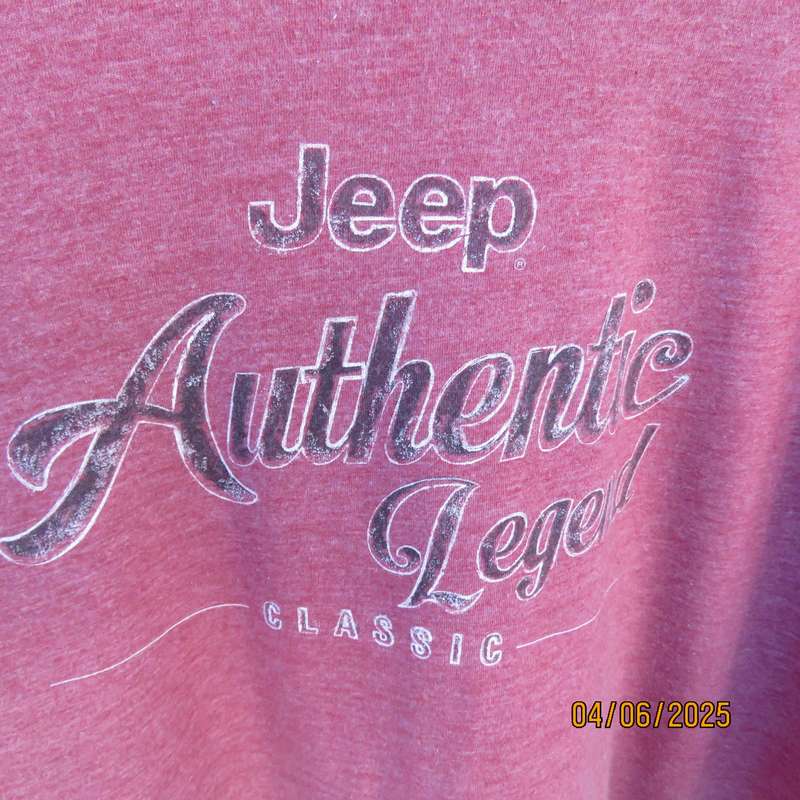 JEEP rosewood colour polycotton T shirt size 4XL. As new condition.