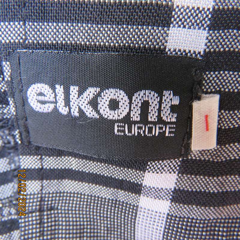 Elkont Europe Vintage Long Sleeve Black-White Check Viscose Top-Jacket Size 36