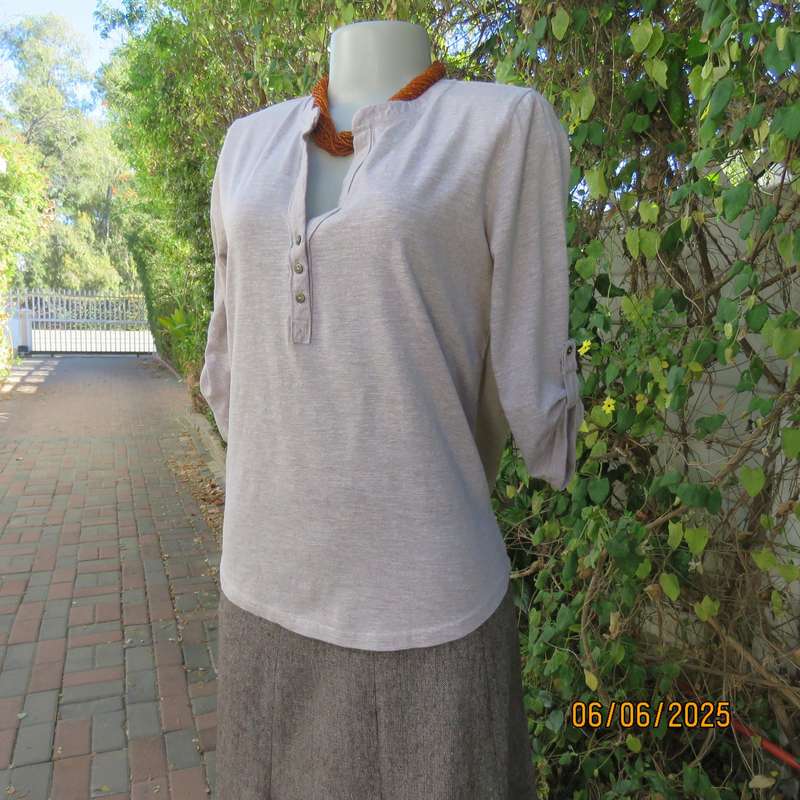 OR stretch polycotton slip over ecru-cream mottled top size 36-12. As new