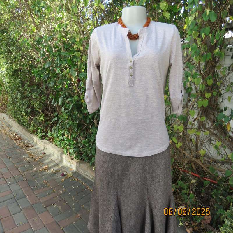OR stretch polycotton slip over ecru-cream mottled top size 36-12. As new