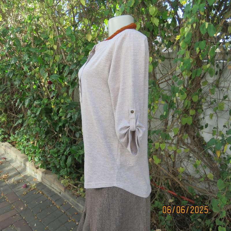 OR stretch polycotton slip over ecru-cream mottled top size 36-12. As new