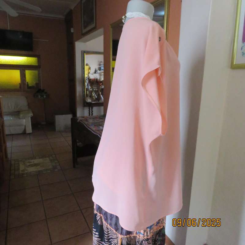 STYLWORTHS apricot colour textured polyester slip over top size 48