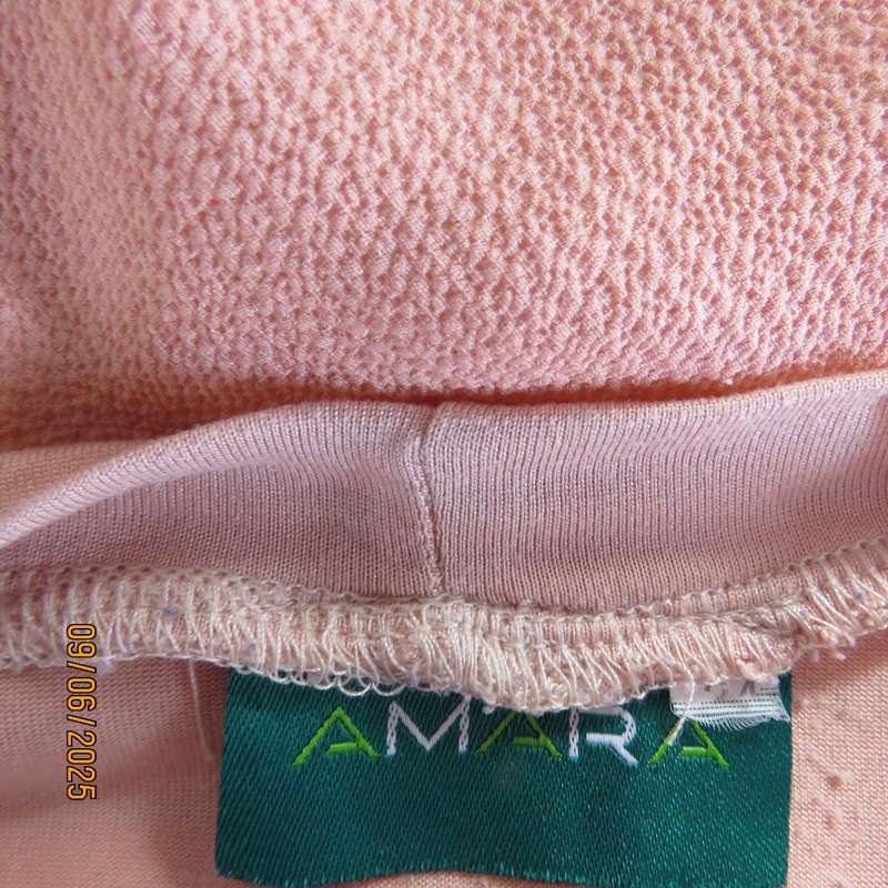 AMARA very soft stretch polyester pale apricot long sleeve top size 42.