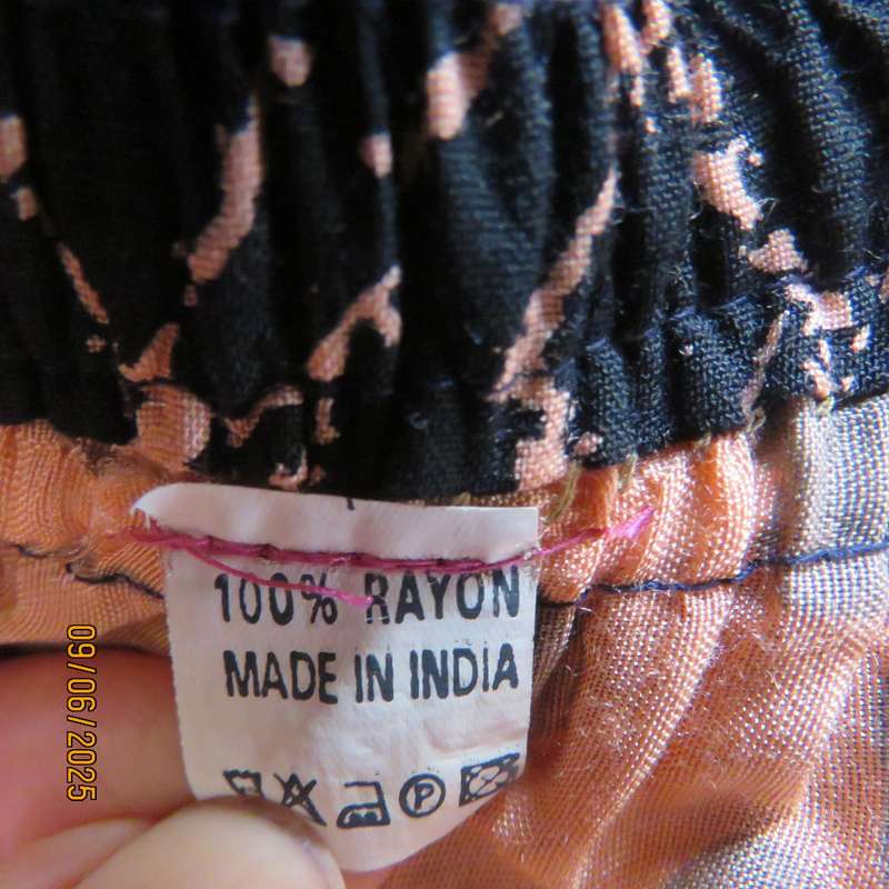 Patchwork ankle length ethnic skirt size 38-42. Elasticated waist-drawstring.