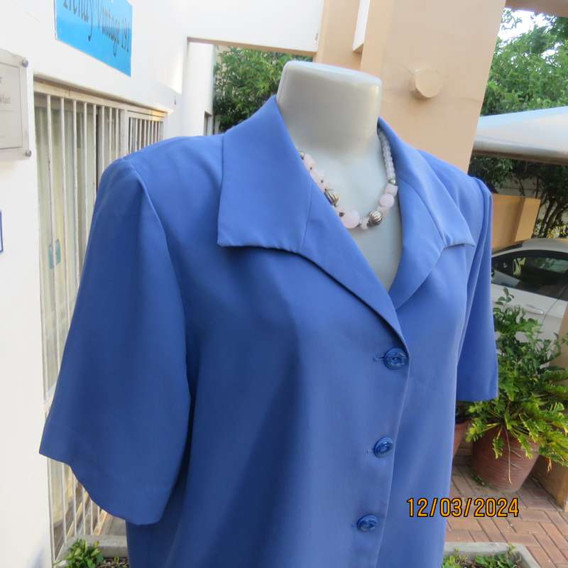 Boutique made cobalt blue 100% polyester button down top-jacket.Button down.Size 42. As new.