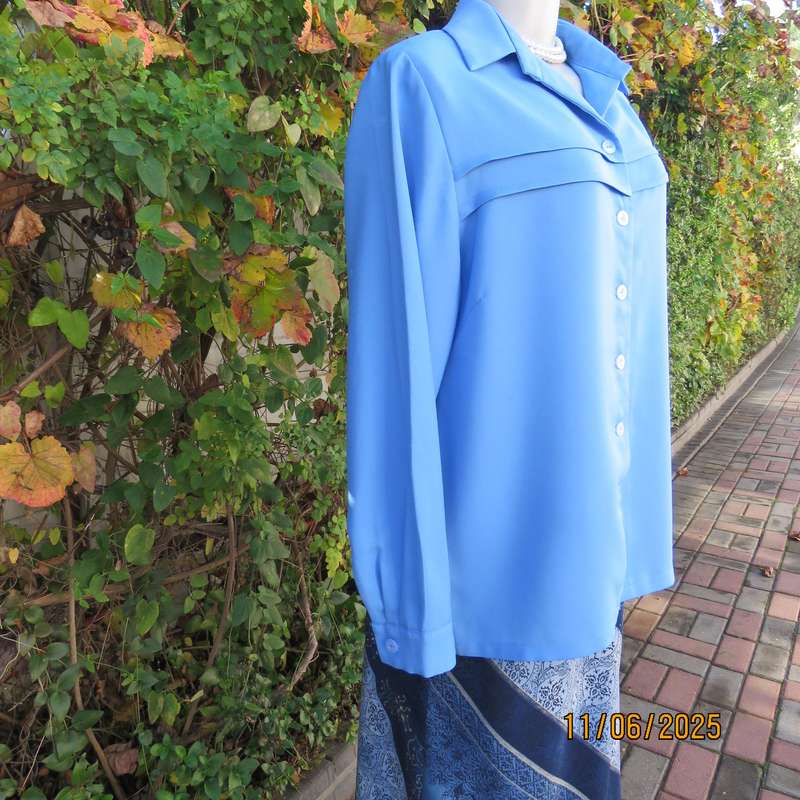 Skyblue boutique made long sleeve button down top. Tucked seams. Size 40