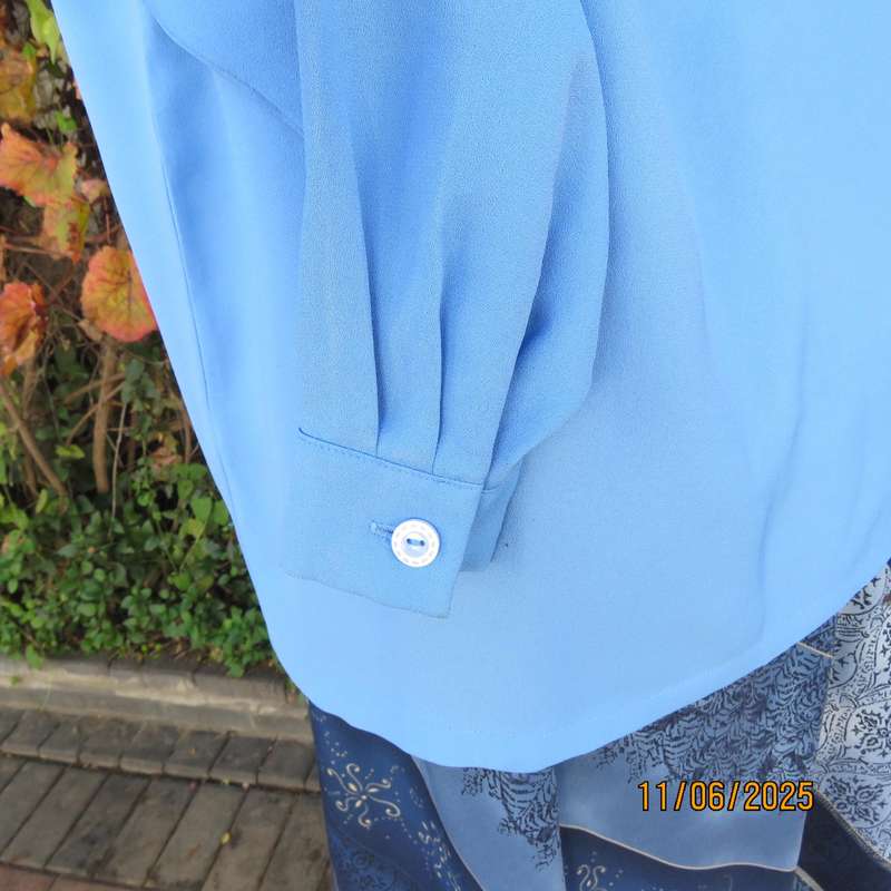Skyblue boutique made long sleeve button down top. Tucked seams. Size 40