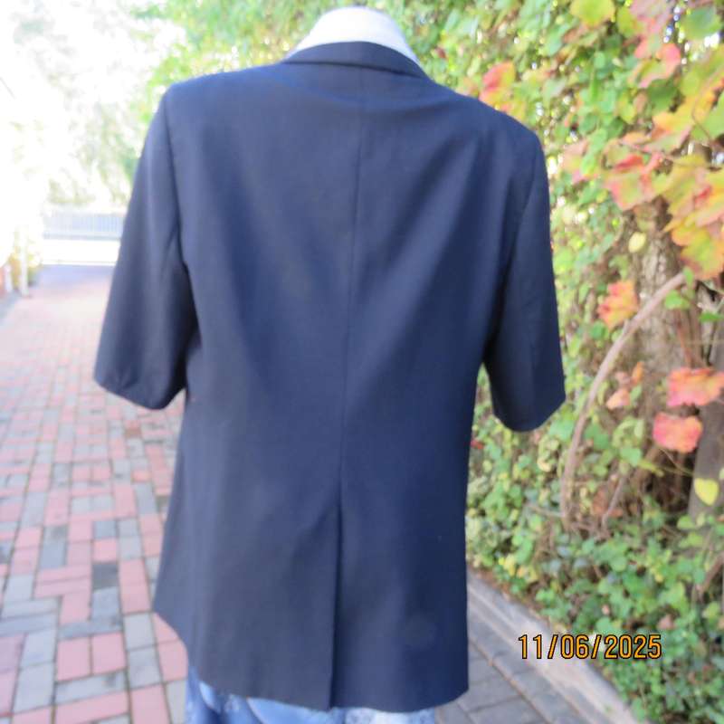 BENTEX by NADA navy short sleeve lined jacket. One button closure. Wool blend. Size 46