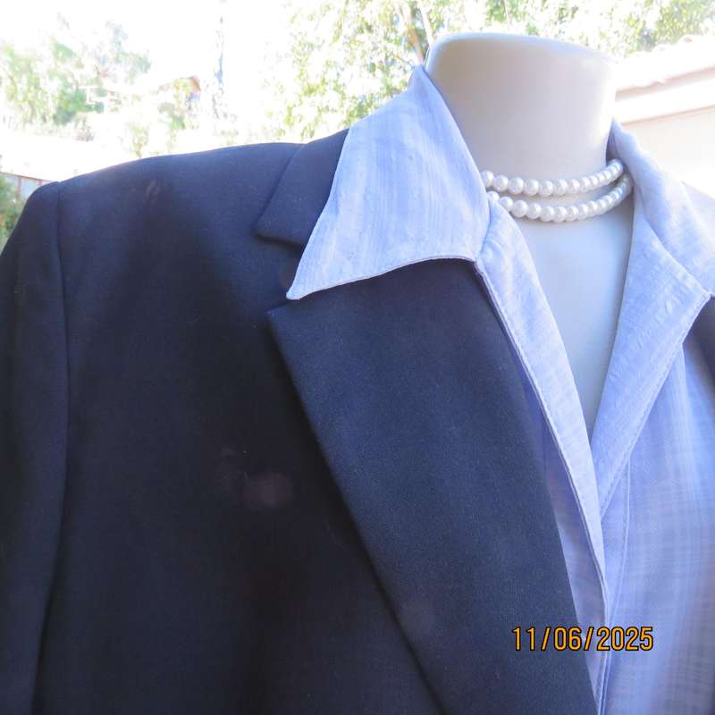BENTEX by NADA navy short sleeve lined jacket. One button closure. Wool blend. Size 46