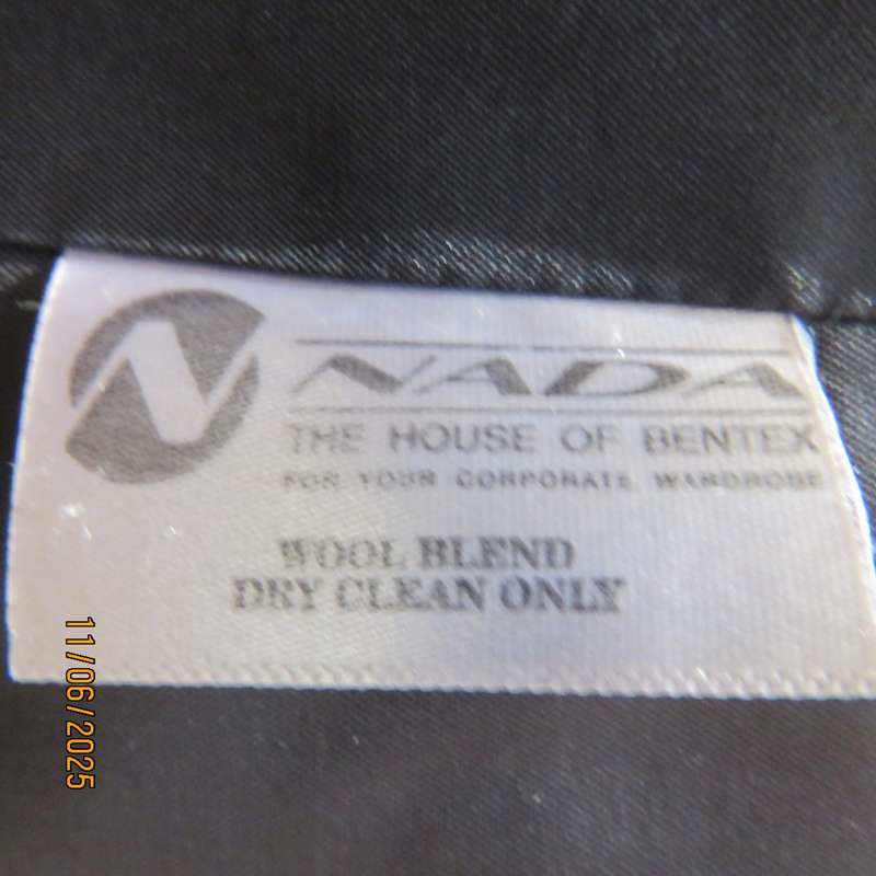 BENTEX by NADA navy short sleeve lined jacket. One button closure. Wool blend. Size 46