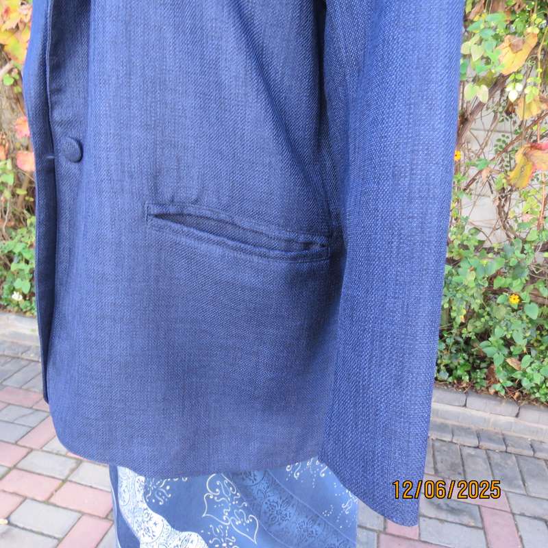 COTTON ON elegant navy fully lined long sleeve size 40 jacket in textured polyester