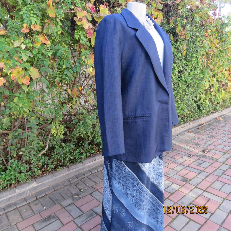 COTTON ON elegant navy fully lined long sleeve size 40 jacket in textured polyester