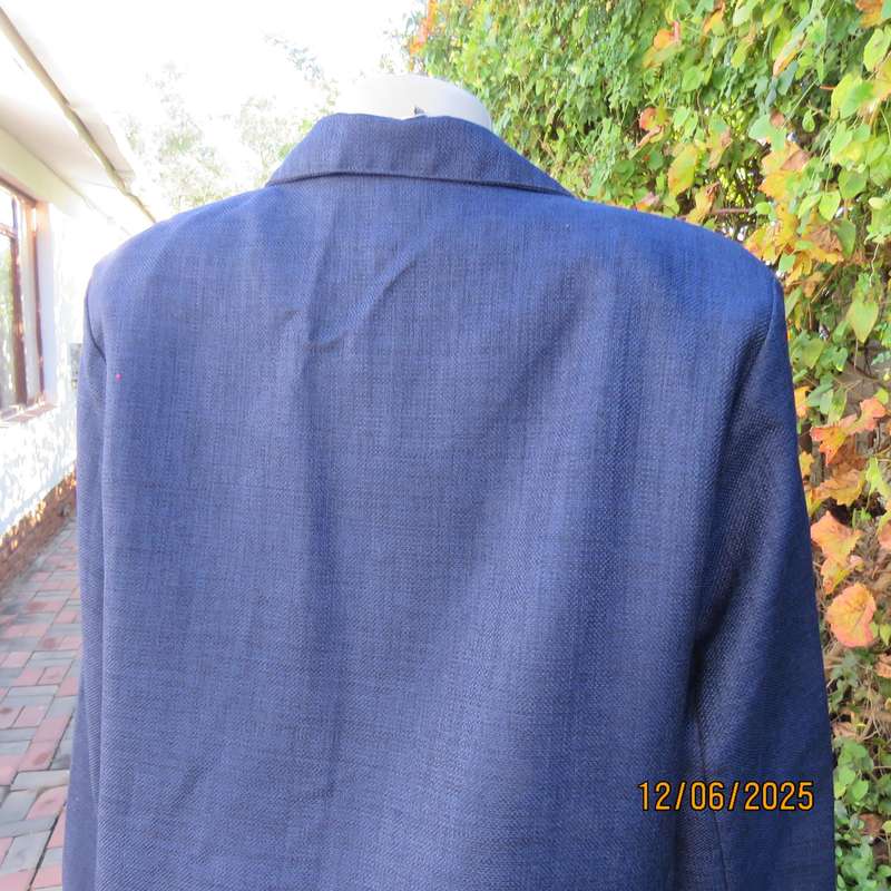 COTTON ON elegant navy fully lined long sleeve size 40 jacket in textured polyester