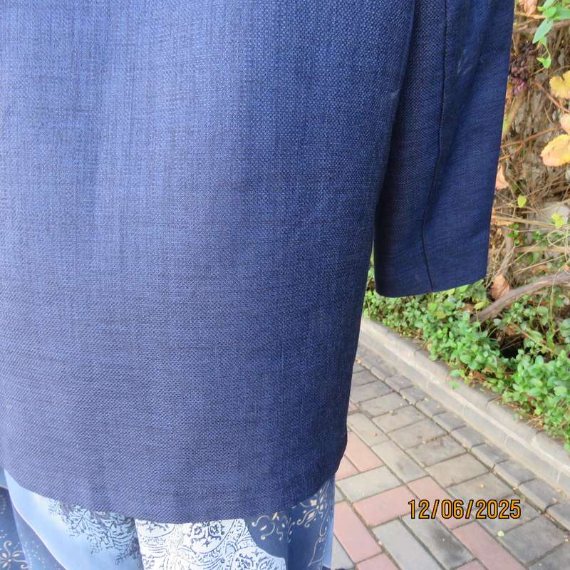 COTTON ON elegant navy fully lined long sleeve size 40 jacket in textured polyester