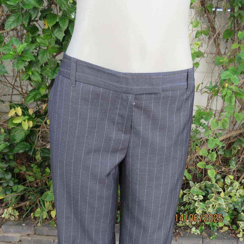 WOOLWORTHS Perfect size 38 elegant dress anchor grey pants-thin light stripes.