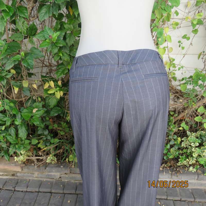 WOOLWORTHS Perfect size 38 elegant dress anchor grey pants-thin light stripes.