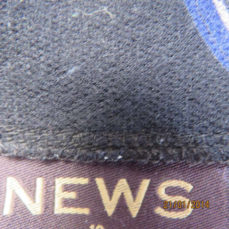 NEWS black warm poly-rayon stretch pink-blue-white patterned dress. Size 30