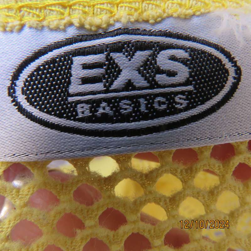 EXS yellow sleeveless mesh slip over top Size 32. Polyester with stretch. As new condition.