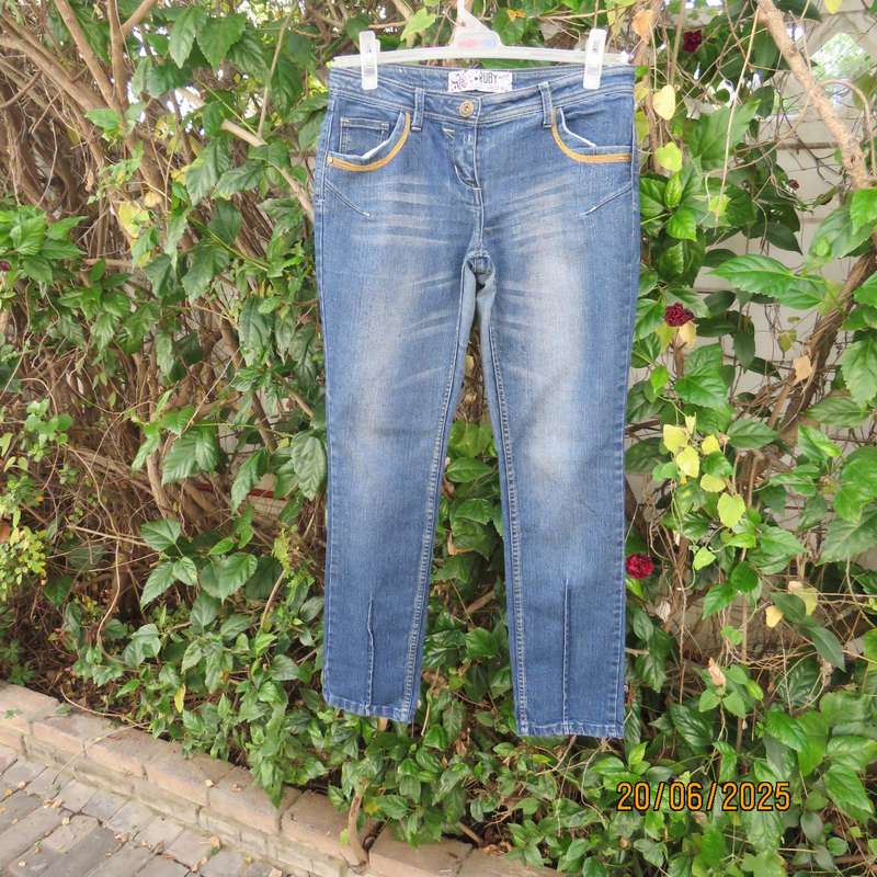 RUBY Xoxo blue denim skinny stretch polycotton jeans for girl 13 to 14yr old.