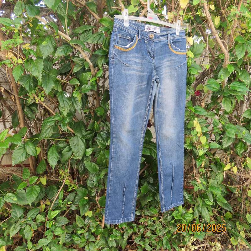 RUBY Xoxo blue denim skinny stretch polycotton jeans for girl 13 to 14yr old.