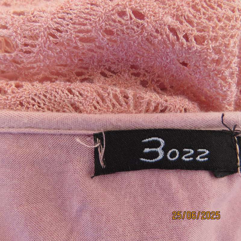 BOZZ flamingo pink slip over long sleeve 2 layer stretch cotton top. Size 44-46. Used