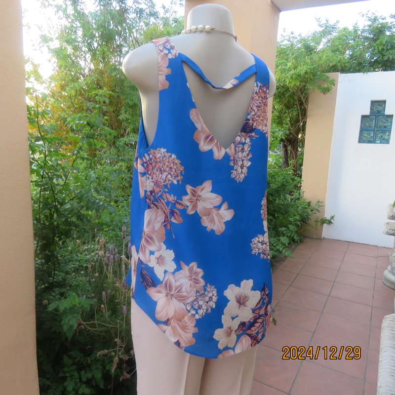 Amazing PORTMANS of Australia cobalt blue sleeveless top. V necklines. Size 36. As new.2 Layers