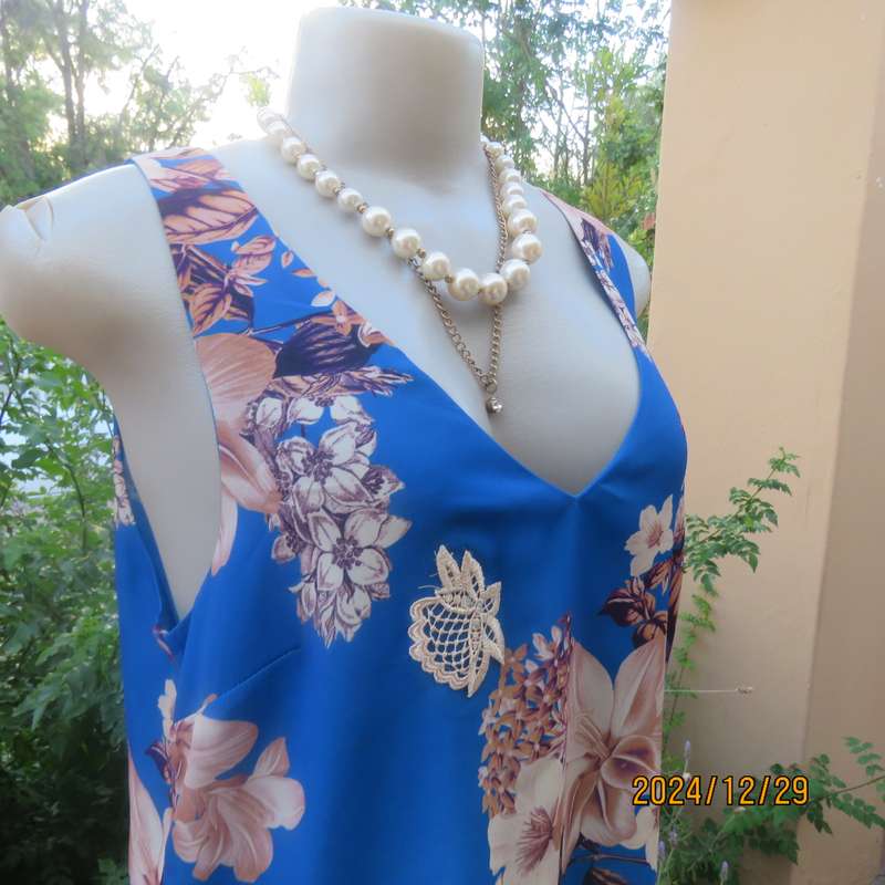Amazing PORTMANS of Australia cobalt blue sleeveless top. V necklines. Size 36. As new.2 Layers